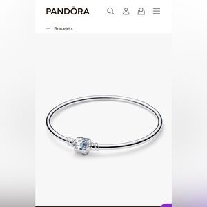 Pandora Sparkling Barrel Clasp Bangle
